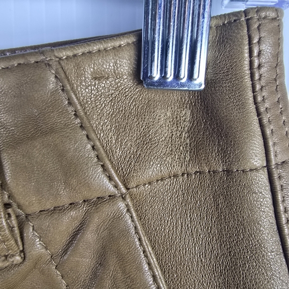 Zara Women's 100% Sheep Leather Camel Cargo Pants Straight Leg Size S - Picture 10 of 16